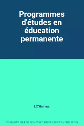 Couverture du produit · Programmes d'études en éducation permanente
