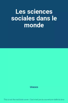 Couverture du produit · Les sciences sociales dans le monde
