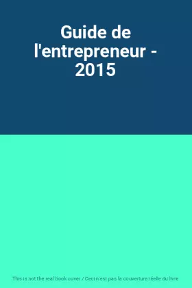 Couverture du produit · Guide de l'entrepreneur - 2015