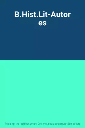 Couverture du produit · B.Hist.Lit-Autores