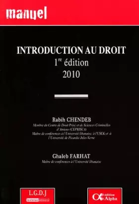 Couverture du produit · Introduction au droit