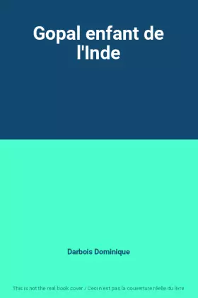 Couverture du produit · Gopal enfant de l'Inde