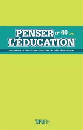 Couverture du produit · Penser l'Education, N 40 / 2017