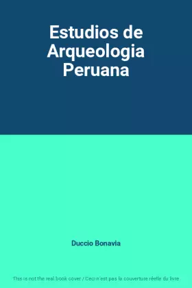 Couverture du produit · Estudios de Arqueologia Peruana