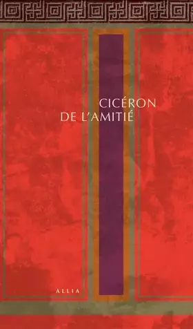 Couverture du produit · De l'amitié