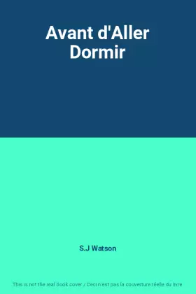 Couverture du produit · Avant d'Aller Dormir