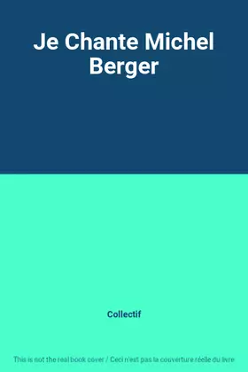 Couverture du produit · Je Chante Michel Berger
