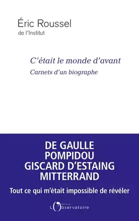Couverture du produit · Le monde politique d'avant