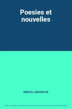 Couverture du produit · Poesies et nouvelles