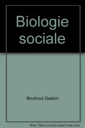 Couverture du produit · Biologie sociale