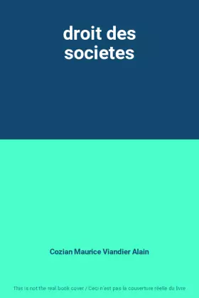 Couverture du produit · droit des societes