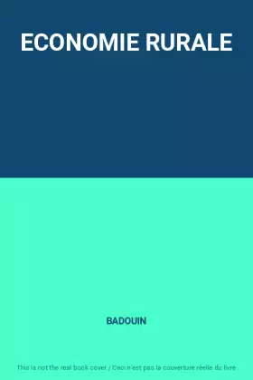 Couverture du produit · ECONOMIE RURALE
