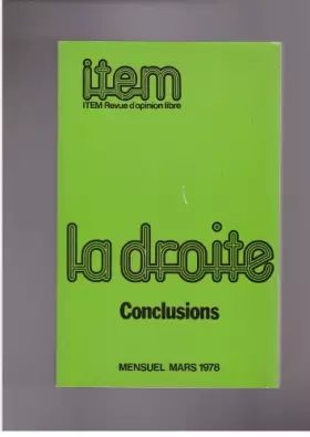 Couverture du produit · Item La droite Conclusions