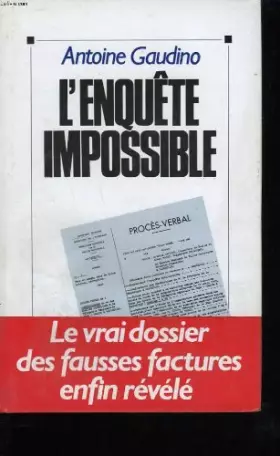 Couverture du produit · L'enquete impossible.