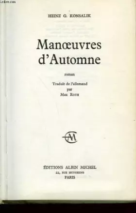 Couverture du produit · Manoeuvres d'automne.