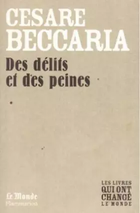 Couverture du produit · Des délits et des peines