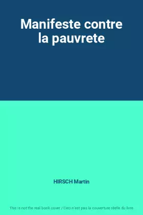 Couverture du produit · Manifeste contre la pauvrete