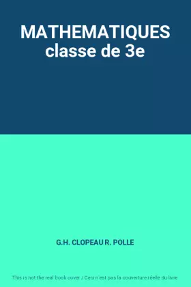 Couverture du produit · MATHEMATIQUES classe de 3e