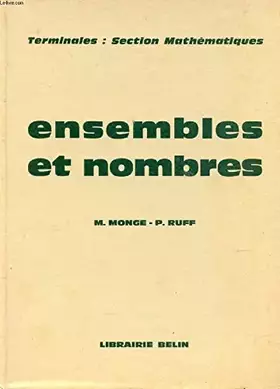 Couverture du produit · Ensembles et nombres - Terminale : section mathématiques