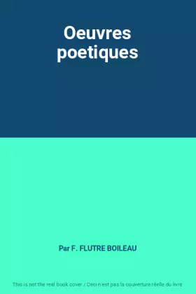 Couverture du produit · Oeuvres poetiques