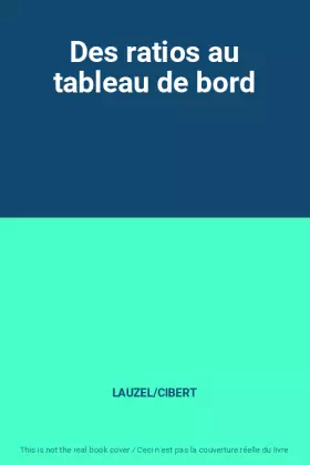 Couverture du produit · Des ratios au tableau de bord