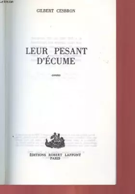 Couverture du produit · LEUR PESANT D'ECUME