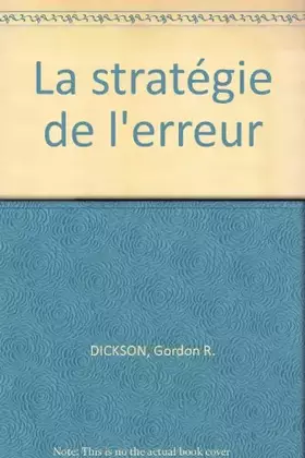 Couverture du produit · La stratégie de l'erreur