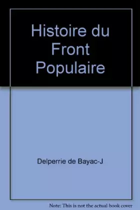 Couverture du produit · Histoire du front populaire