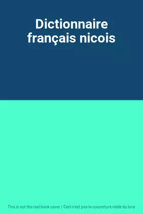 Couverture du produit · Dictionnaire français nicois