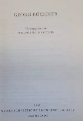 Couverture du produit · Georg Büchner (Wege der Forschung LIII)