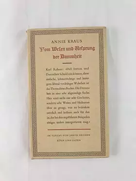 Couverture du produit · Vom Wesen und Ursprung der Dummheit