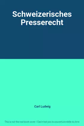 Couverture du produit · Schweizerisches Presserecht