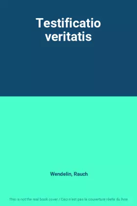 Couverture du produit · Testificatio veritatis