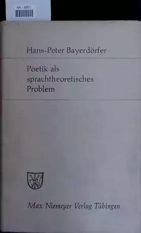 Couverture du produit · Poetik als sprachtheoretisches Problem