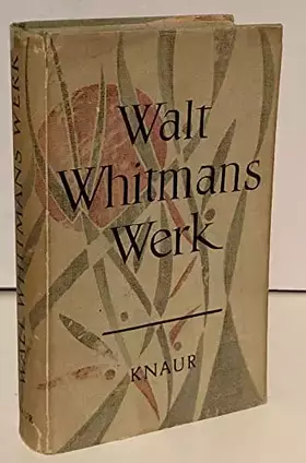 Couverture du produit · Walt Whitmans Werk