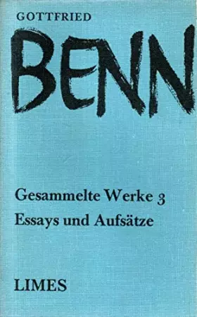 Couverture du produit · Gesammelte Werke. Bd. 3. Essays und Aufsätze