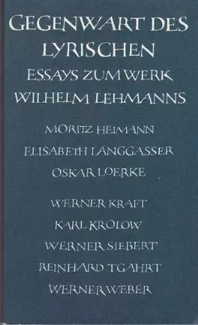 Couverture du produit · Gegenwart des Lyrischen