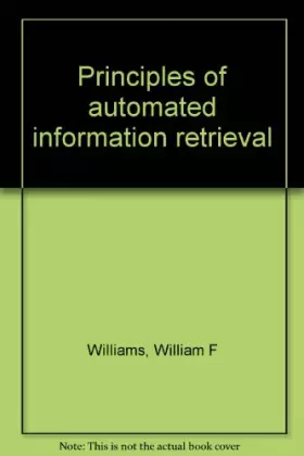 Couverture du produit · Principles of automated information retrieval