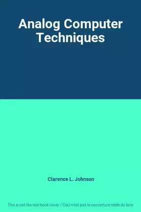 Couverture du produit · Analog Computer Techniques