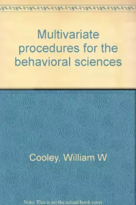 Couverture du produit · Multivariate Procedures for the Behavioral Sciences