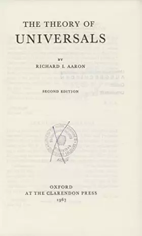 Couverture du produit · The Theory Of Universals