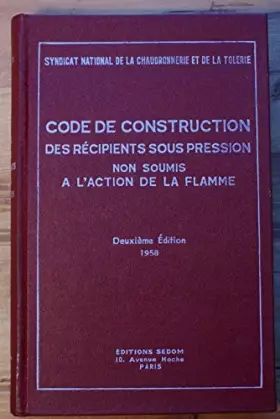 Couverture du produit · Code de construction des recipients sous pression
