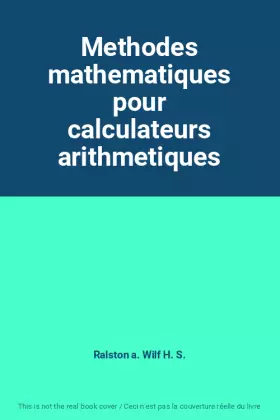 Couverture du produit · Methodes mathematiques pour calculateurs arithmetiques