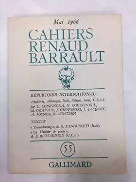 Couverture du produit · Cahiers Renaud-Barrault n°55, mai 1966