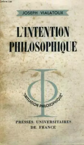 Couverture du produit · L'Intention Philosophique