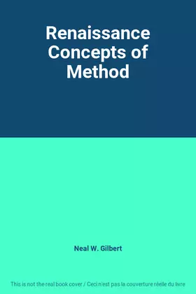 Couverture du produit · Renaissance Concepts of Method