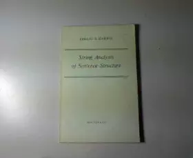 Couverture du produit · String analysis of sentence structure (Papers on formal linguistics)