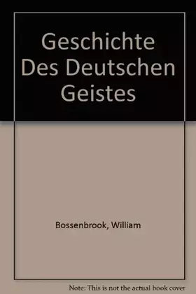 Couverture du produit · Geschichte des deutschen Geistes