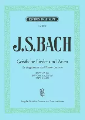 Couverture du produit · Geistliche lieder und arien chant