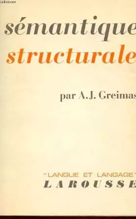 Couverture du produit · Semantique structurale recherche de methode